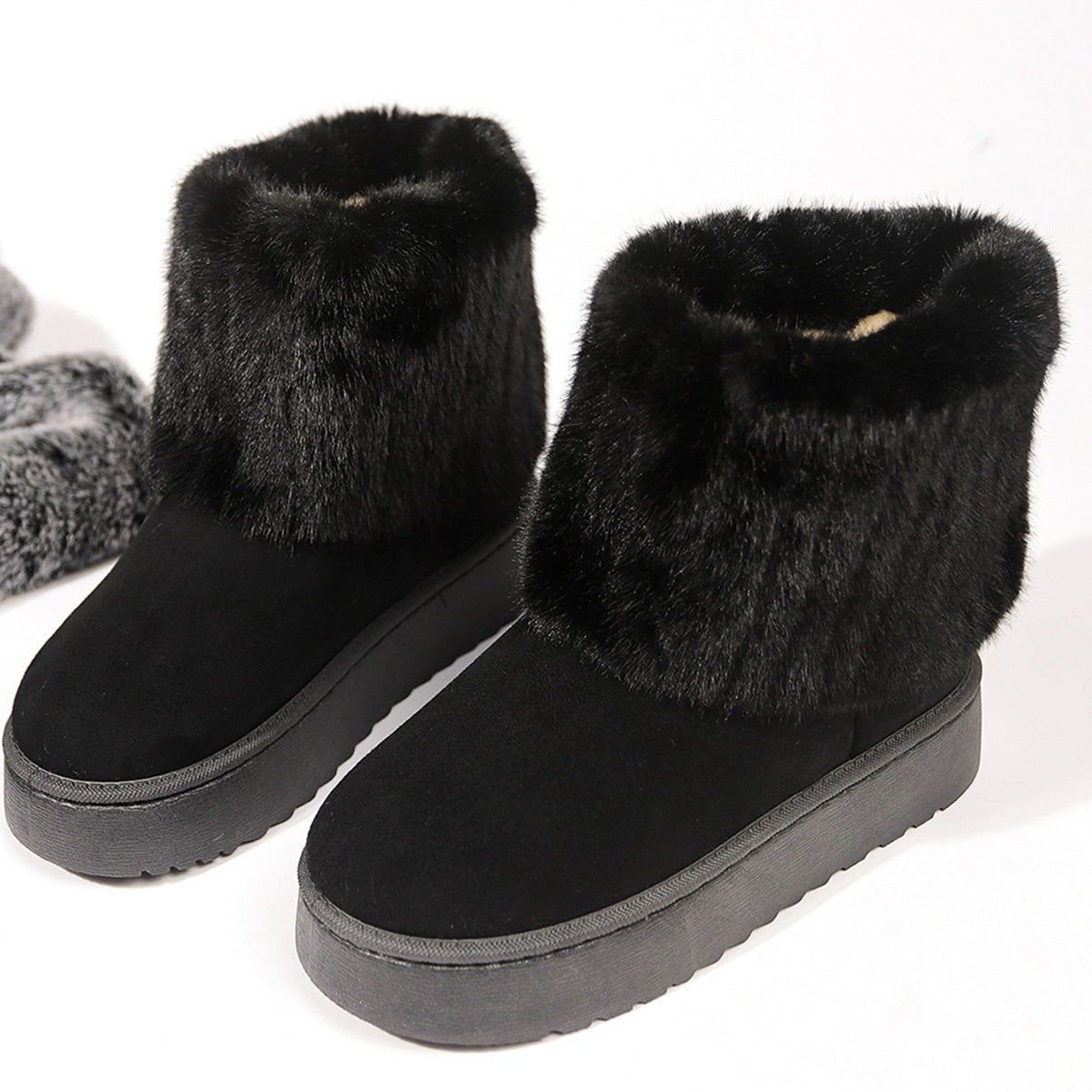 2024 Platform Winter Boots with Ankle Fur Detail